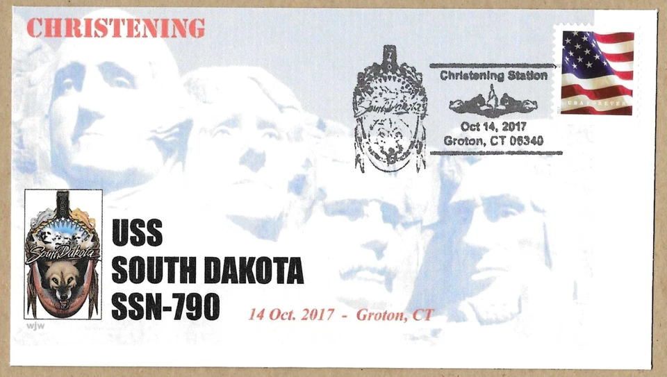 GREYTCOVERS NAVAL COVER USS SOUTH DAKOTA SSN-790 CHRISTENING 14 OCT 2017 - Image 1 of 1