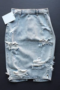 One Teaspoon Freelove Distressed Demin Pencil Skirt Whiskey 24 - Picture 1 of 6