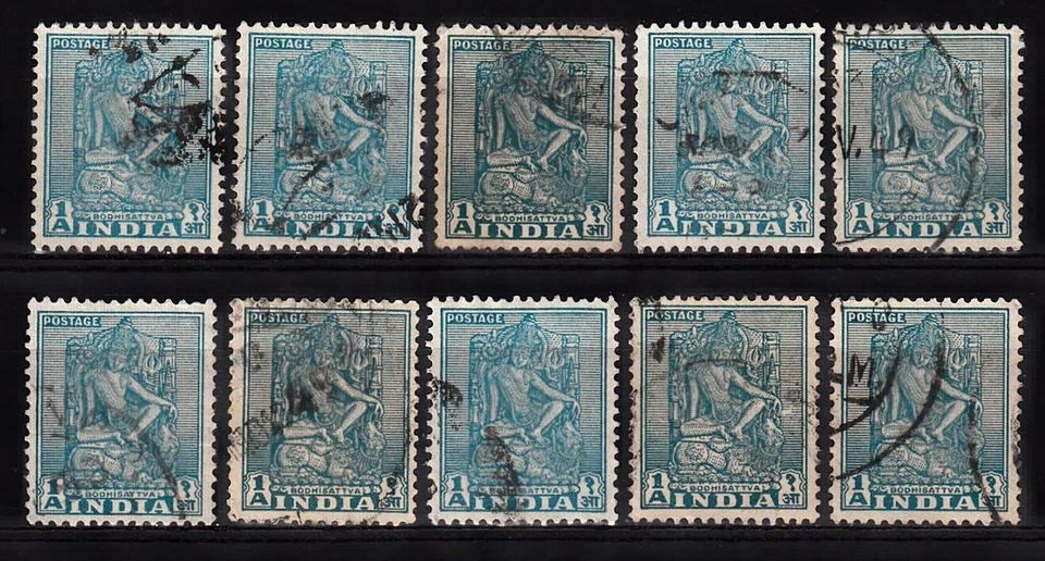 INDIA 1949 ORIGINAL BODHISATTVA 1a VALUE WHOLESALE LOT SCOTT 210 USED - Image 1 of 1