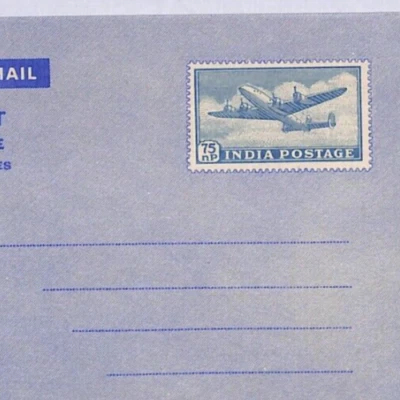 INDIA Unused Postal Stationery AIR LETTER 75NP AEROGRAMME {samwells}YN117 - Image 1 of 4