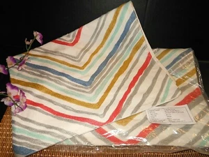 Pr 16X24 CHEVRON, STRIPE EMBROIDERED PILLOW COVERS Multicolor Cotton Canvas - Picture 1 of 5