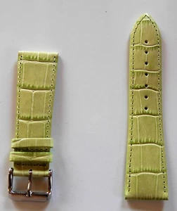 Neu hochwertiges Elysee Uhrenband Uhrenarmband Leder apfelgrün 24mm E95 - Foto 1 di 2