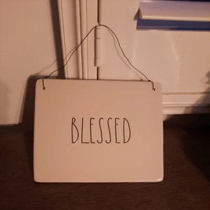 Rae Dunn "Blessed" Hanging Wall Art Ceramic 6" by 7.5" Wall Plaque by Magenta - Picture 1 of 1