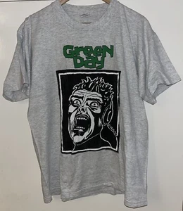 T-shirt vintage années 90 vert jour panier étui, gris, moyen point unique daté 1994 - Photo 1/8
