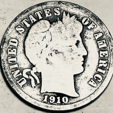 1910 Barber Dime   FREE SHIPPING Cover