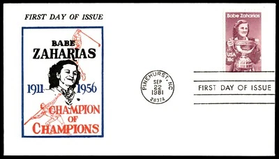 1981 Babe Zaharias FDC- Champion of Champions 1911-1956 JACK DAVIS Cachet - Image 1 of 2