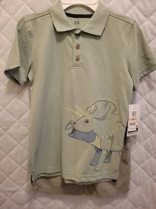 NWT Dinosaur Polo and Shorts Kids Headquarters Size 7 Green - Picture 1 of 6