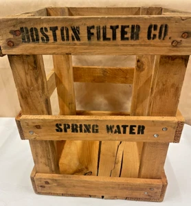 Vintage Boston Filter Co. - Spring Water Wooden CRATE for 5 gallon water bottle - Picture 1 of 9