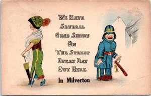 Milverton Ontario Kanada Humor lustige Postkarte Polizei Dame gute Shows St Comic - Bild 1 von 2