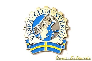 Metall-Plakette "Vespa Club Sverige" - Schweden Sweden Emblem V50 PK PX GL Badge - Bild 1 von 1