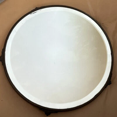 Espejo antiguo de plataforma biselado con patas Foto 1 de 4