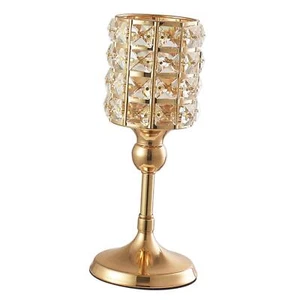 Crystal Iron Wedding Golden Candle Holder Church Offices Decor Candlestick - H - Picture 1 of 12