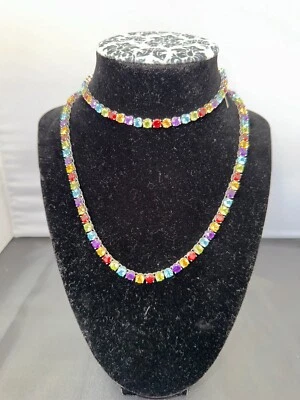 Collar de tenis con múltiples piedras preciosas retiradas Blue Nile SS, 5 mm y pulsera a juego Foto 1 de 4