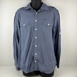R.M. Williams Long Sleeved Button up Striped Shirt Mens XL Blue/White 62/75 - Picture 1 of 6