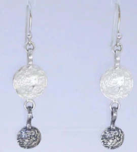 W1754 Difícil de Encontrar RARO Pendientes de Plata de Ley Silpada Retirados Disco Texturizado 925 - Imagen 1 de 12