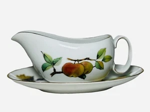 Royal Worcester EVESHAM GOLD Sauciere und Teller Set England 1961 - Bild 1 von 7