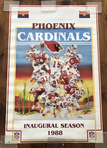 1988 Phoenix Cardinals Inaugural Season 36x24 Poster Rare Cover