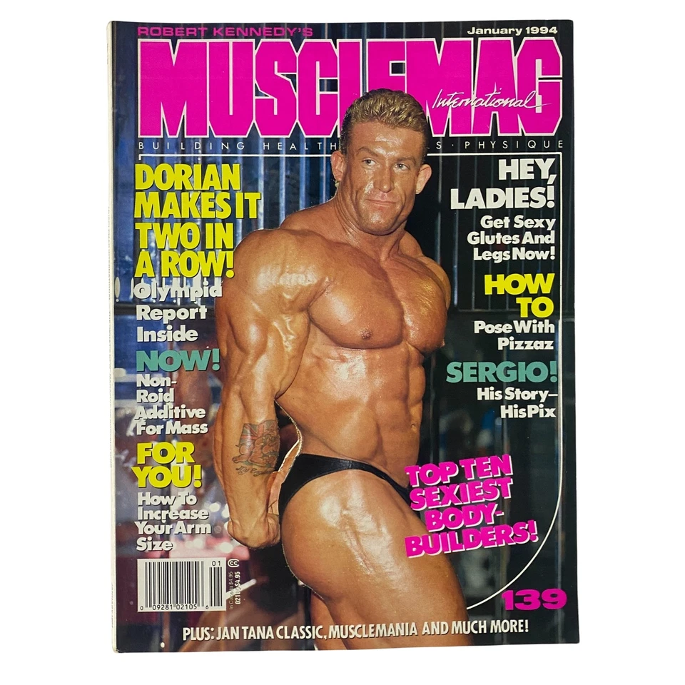 MuscleMag International Magazine January 1994 No. 139 Dorian Yates No Label VG - Image 1 of 3