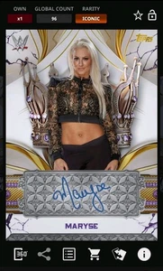 [Digital] Topps Slam Maryse Reverence Purple Crowned Legend Sig Iconic LE - Picture 1 of 2