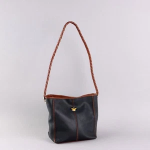 Borsa Bottega Veneta Vintage Pelle Stoffa Italia Anni 80-90 Originale - Foto 1 di 10