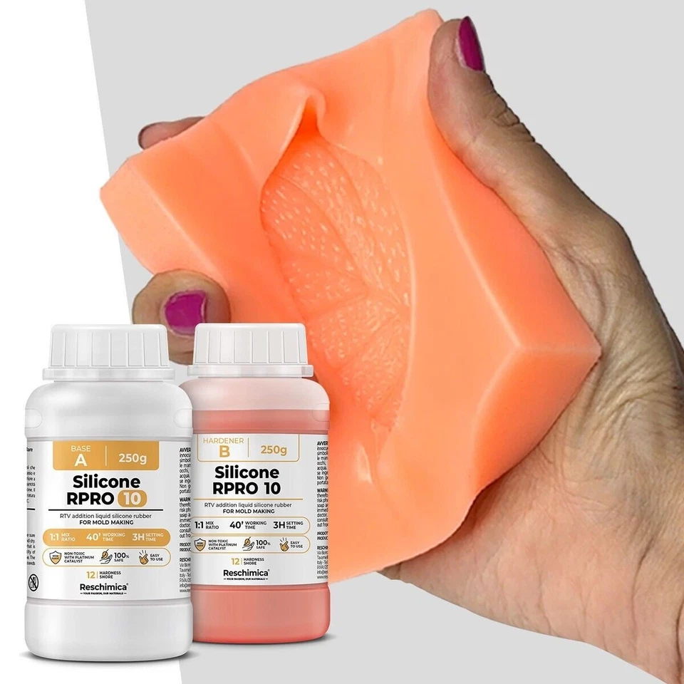 RESCHIMICA Goma de silicona blanda 1:1 R PRO 10, ideal para moldes de bricolaje, no tóxica