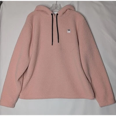 FILA Mujer Rosa Esponjosa Sherpa Sudadera con Capucha Acogedora Atletismo Minimalista Talla XXL Foto 1 de 4