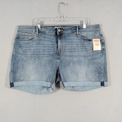 Pantalones Cortos Signature by Levi Strauss Para Mujer 20 Azul Denim Tiro Medio 5 Pulgadas Entrepierna Foto 1 de 4