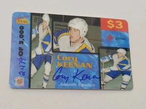 Scheda autografa Cory Keenan Kitchener Rangers 1995 Signature Rookies Auto Phonex  - Foto 1 di 2