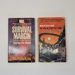 2x vintage Scifi Paperback Books Charles Eric Maine 1957 Vacuum 1968 Survival - Imagen 1 de 17