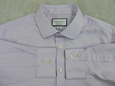 Charles Tyrwhitt Slim Fit Dress Shirt Men's 17 / 34in Purple Egyptian Cotton - Image 1 of 4