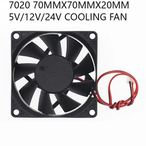 70mmx70mmx20mm 5V/12V/24V Cooling Fan for PC Case and Electronic Devices 7020 - Afbeelding 1 van 8