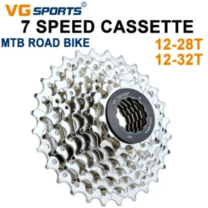 MTB Mountain Road Bike 7 Speed Cassette 7S Flywheels Sprocket 28T/32T Freewheel - Picture 1 of 8