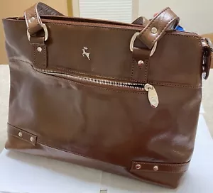 Ashwood Purse Satchel Tote Shoulder Bag Brown Leather Women's Classic Large 15" - Picture 1 of 11