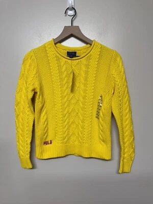 NUEVO con etiquetas Polo Ralph Lauren Aran tejido algodón suéter talla L 12-14 niñas grandes Foto 1 de 4