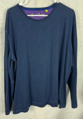 Suéter Pullover Modal Algodón Azul Robert Graham Hombres 2XL Manga Larga Calce Clásico Foto 1 de 4