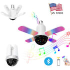 Smart LED Ceiling Light Fan Lamp Bluetooth+Remote Music Speaker RGB Dimmable Set