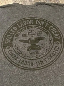 TROLL CO. Skilled Labor T Shirt Mens Sz Large Gray (Z98) - Picture 1 of 4
