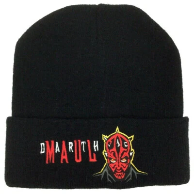 Винтажный 90-х Star Wars Дарт Мол Beanie череп крышка тобогган логотип комиксов шляпа лыж черный - Изображение 1 из 4