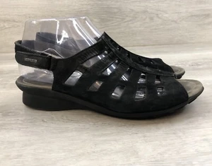 Mephisto Damen Sandale schwarz Leder Freizeit Komfort orthopädisch Keilabsatz 10 Schuhe - Bild 1 von 9