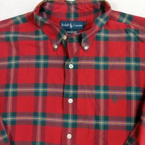 Polo Ralph Lauren Red Tartan Classic Fit Oxford Button Front Shirt XLARGE  - Picture 1 of 6