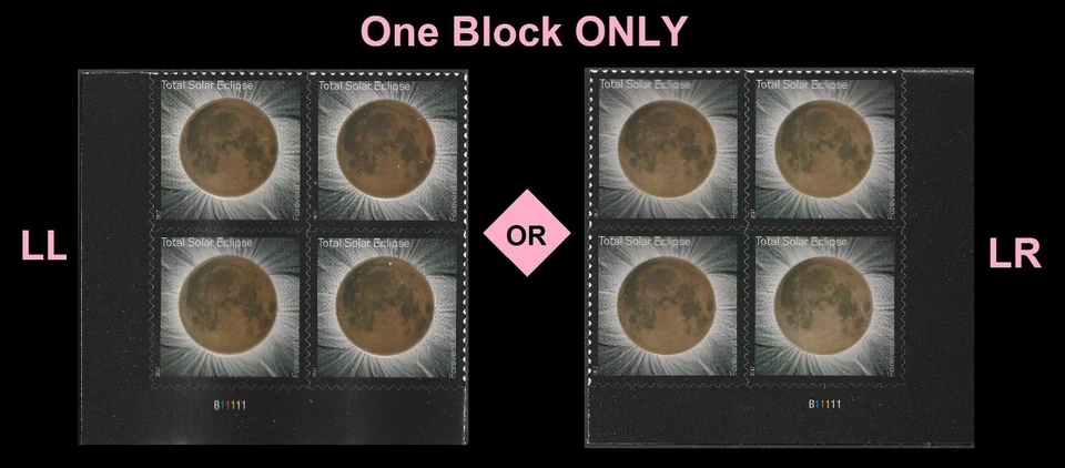 US 5211 Total Eclipse of the Sun F plate block 4 MNH 2017 - Image 1 of 1