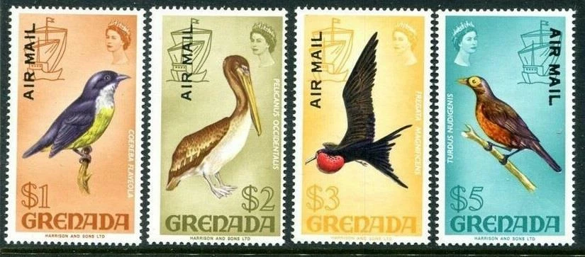 格林纳达鸟 1972 年航空 OVP Stamps SG513/515/516/517 全新 TOP206 — 第 1/1 张图片