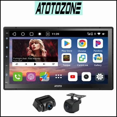 ATOTO 7 Zoll 2DIN Android Autoradio Touchscreen CarPlay AM/FM RDS BT Radio w/Kam - Bild 1 von 4