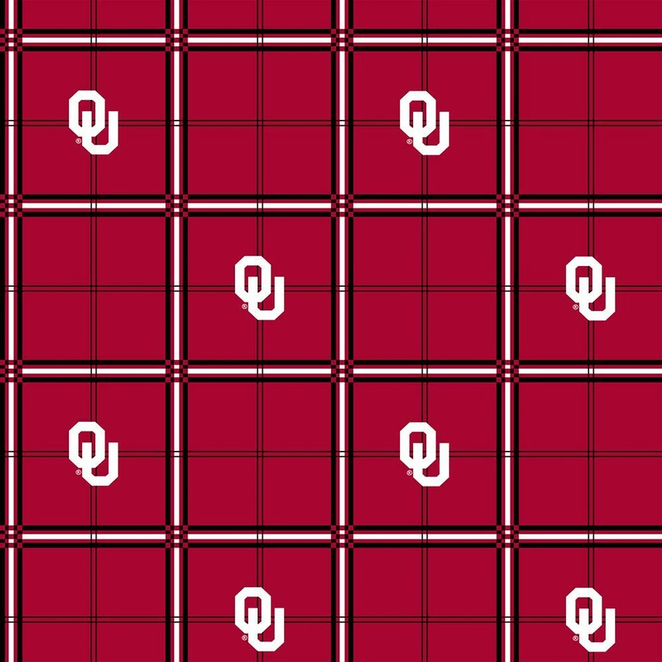 Tela de franela de algodón Oklahoma Sooners OU-Tela de franela NCAA por yarda Foto 1 de 1