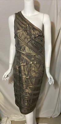 Tadashi Shoji 青铜金色单肩正装连衣裙 ~ 全新带标签 ~ 大号 — 第 1/4 张图片