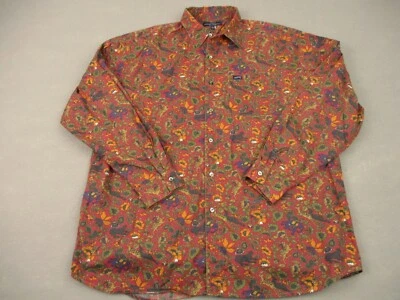 Vintage Guess Shirt Men Large Elephant Deer All Over Print Floral Button 90s - Image 1 of 4