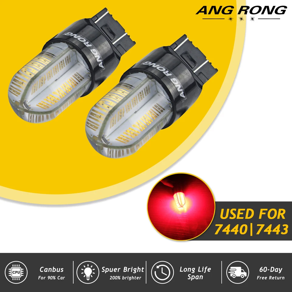 COB Red LED Reverse SIDELIGHT Turn Signal Brake Light 7440 7443 580 582 992 W21