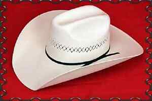 50X Straw COWBOY HAT ~ Western SHANTUNG - Panama ~ 4" Brim Cattleman Rancher