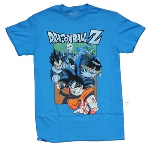 Dragon Ball Z Mens T-Shirt - Goku Leading Attack Distressed Under Name - Picture 1 of 1