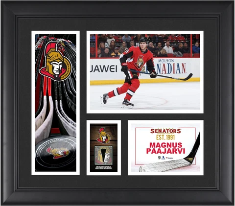 Magnus Paajarvi Ottawa Senators Frmd 15" x 17" Player Collage & Piece of GU Puck Cover